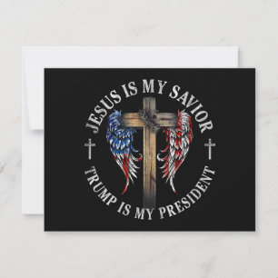 Cartes Pour Fêtes Annuelles Jésus est mon sauveur Trump est mon président 2024