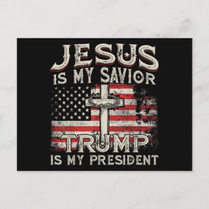 Cartes Pour Fêtes Annuelles Jésus est mon sauveur Trump est mon président Amér