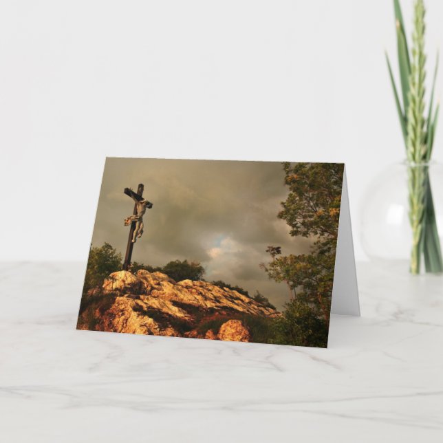 Cartes Pour Fêtes Annuelles Jésus est mort sur la croix (Devant)