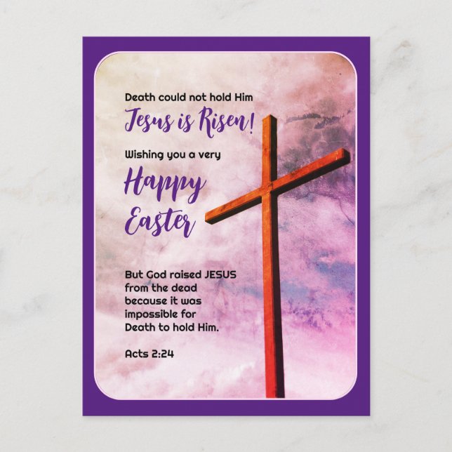 Cartes Pour Fêtes Annuelles JÉSUS EST REMENÉ Pâques chrétiennes (Devant)