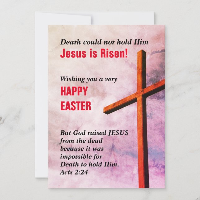 Cartes Pour Fêtes Annuelles JÉSUS EST REMENÉ Pâques chrétiennes (Devant)