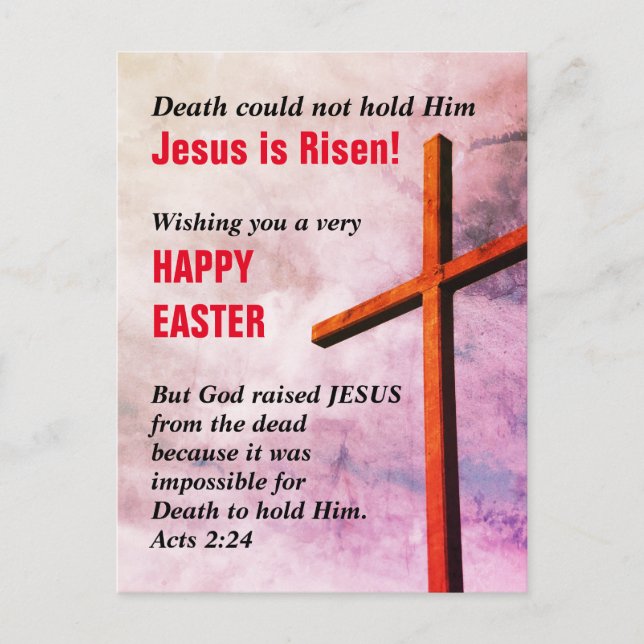 Cartes Pour Fêtes Annuelles JÉSUS EST REMENÉ Pâques chrétiennes (Devant)