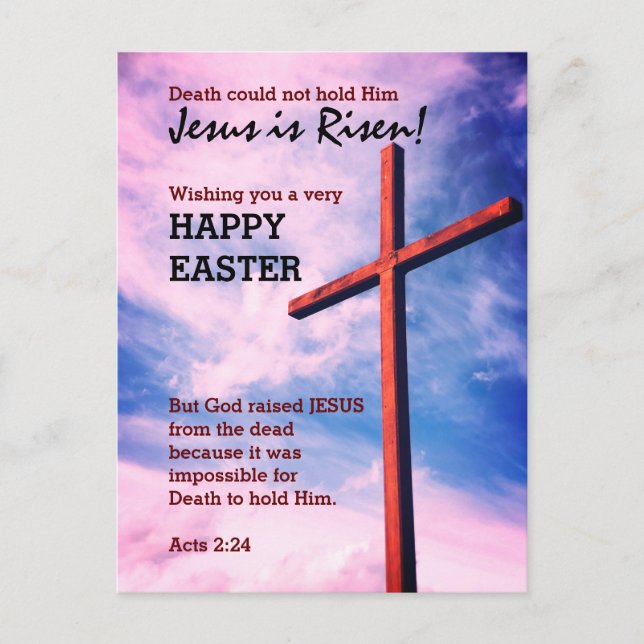 Cartes Pour Fêtes Annuelles Jésus est ressuscité HEUREUX PÂQUES Customisé (Devant)