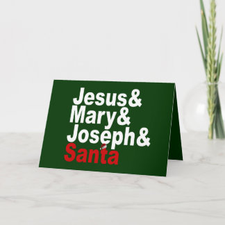 Cartes Pour Fêtes Annuelles Jésus et Marie & Joseph & Père Noël