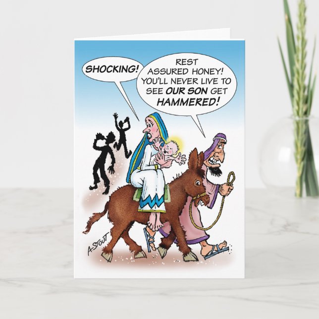 Cartes Pour Fêtes Annuelles Jésus "Hammered" ?- (Devant)