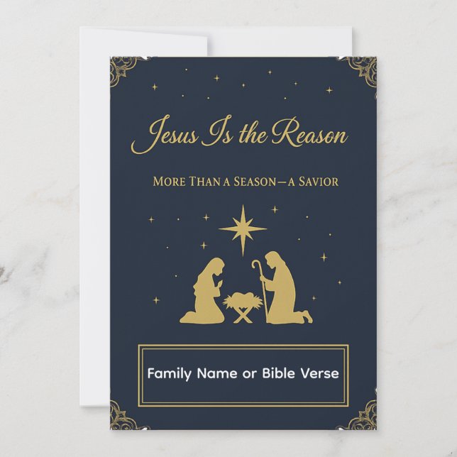 Cartes Pour Fêtes Annuelles “Jesus Is the Reason” Elegant Christian Card (Devant)