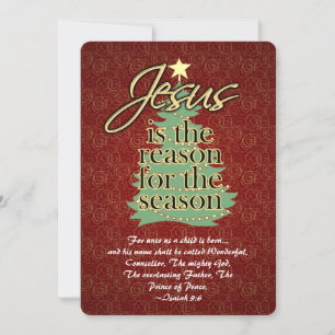 Cartes Pour Fêtes Annuelles Jésus la raison Christian Christmas Flat Salutatio