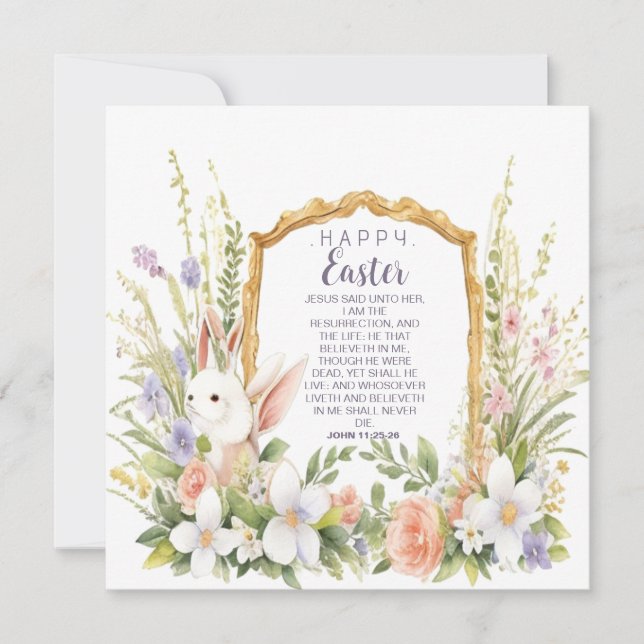 Cartes Pour Fêtes Annuelles Jésus la Résurrection et la Vie Pâques (Devant)