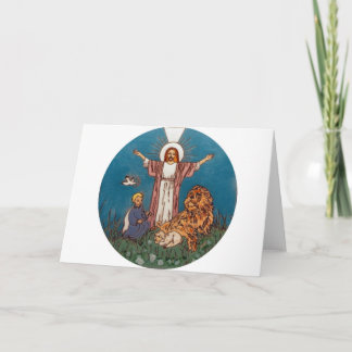 Cartes Pour Fêtes Annuelles Jésus le Lion et l'Agneau