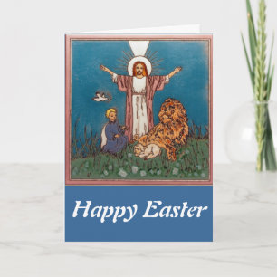 Cartes Pour Fêtes Annuelles Jésus le lion et l'agneau