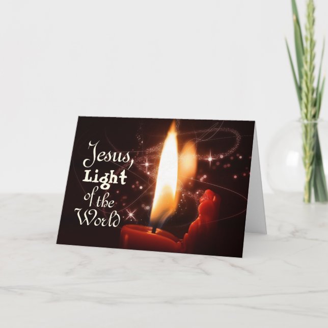 Cartes Pour Fêtes Annuelles Jésus Lumière du monde Psaume 8, Noël personnalisé (Devant)