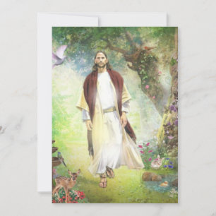Cartes Pour Fêtes Annuelles Jésus Marchant Dans Le Jardin De Gethsémani