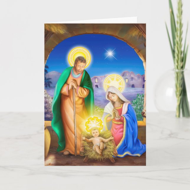 Cartes Pour Fêtes Annuelles jésus-marie-joseph-naissance-de-jésus (Devant)