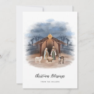 Cartes Pour Fêtes Annuelles Jésus Nativité Saint Joseph Vierge Marie chrétienn