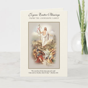 Cartes Pour Fêtes Annuelles Jésus Pâques Résurrection Écriture de prière