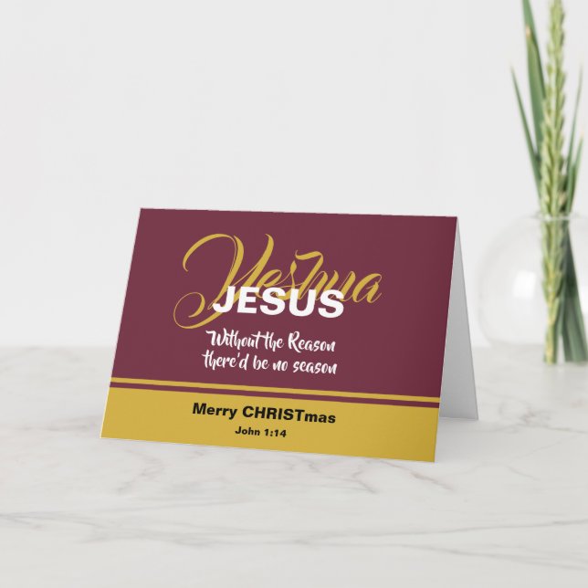 Cartes Pour Fêtes Annuelles JÉSUS RAISON SAISON Écritures Christian NOËL (Devant)