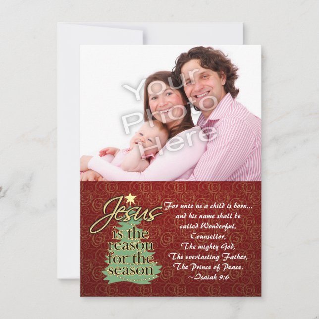Cartes Pour Fêtes Annuelles Jesus the Reason Christian Christmas Photo Card (Devant)