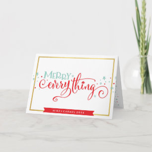 Cartes Pour Fêtes Annuelles JETER TOUT ce qui lunatique simple frontière or