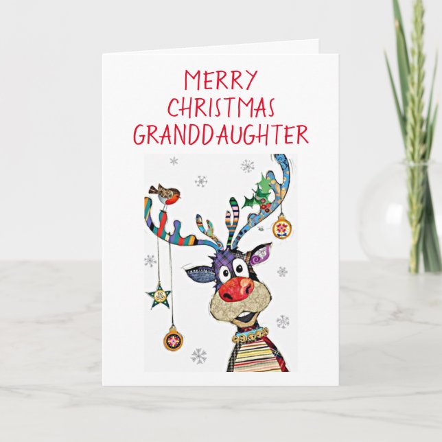Cartes Pour Fêtes Annuelles * JETEZ NOËL* à notre * GRAND-FILLE* NOËL (Devant)