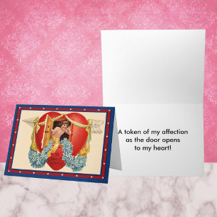 Cartes Pour Fêtes Annuelles Jeton vintage d'affection dans un coeur de maison