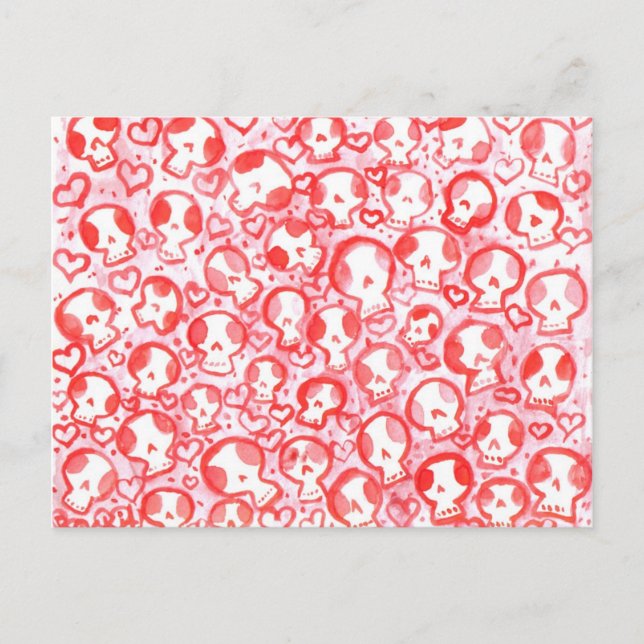 Cartes Pour Fêtes Annuelles Jette Rockit ! - Coeurs de Saint Valentin et crâne (Devant)