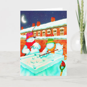 Cartes Pour Fêtes Annuelles Jeu dans la neige