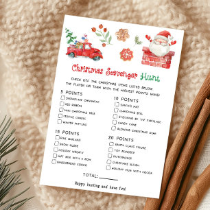 Cartes Pour Fêtes Annuelles Jeu de chasse au trésor de Noël avec le Père Noël