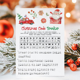 Cartes Pour Fêtes Annuelles Jeu de décodeur de Noël de Santa