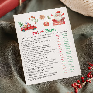 Cartes Pour Fêtes Annuelles Jeu de faits ou de fiction de Noël avec le Père No