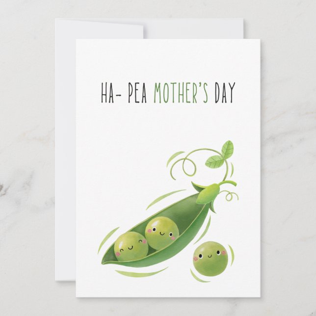 Cartes Pour Fêtes Annuelles jeu de jour pour les mères de pois (Devant)