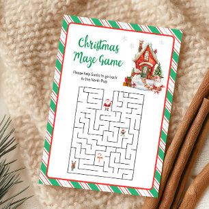 Cartes Pour Fêtes Annuelles Jeu de labyrinthe de fête de Noël