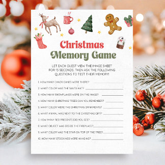 Cartes Pour Fêtes Annuelles Jeu de mémoire de Noël
