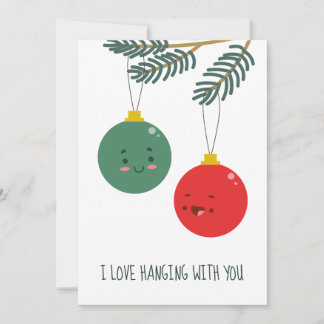 Cartes Pour Fêtes Annuelles Jeu de Noël amusant avec Baubles "Hanging with you