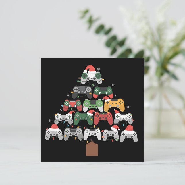 Cartes Pour Fêtes Annuelles Jeu de Noël Arbre Joueurs Joueur Noël Cadeaux (Debout devant)