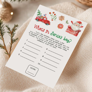 Cartes Pour Fêtes Annuelles Jeu de Noël de Santa Qu'est-ce qu'il y a dans le s