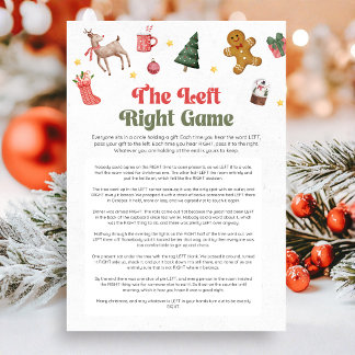 Cartes Pour Fêtes Annuelles Jeu de Noël Fun Famille Gauche Droite