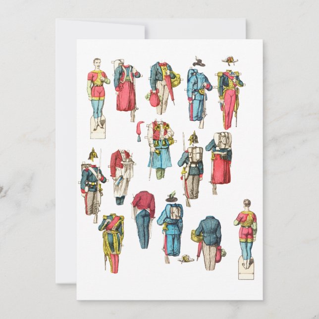 Cartes Pour Fêtes Annuelles jeu de poupées en papier miniature homme soldat (Devant)