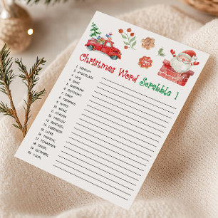 Cartes Pour Fêtes Annuelles Jeu de Scrabble de mots de Noël avec le Père Noël