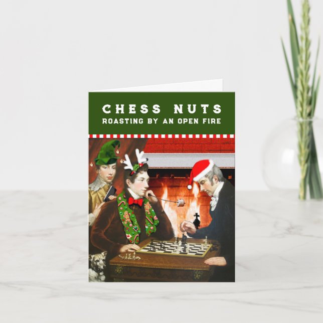 Cartes Pour Fêtes Annuelles Jeu d'échecs amusant Noël (Devant)