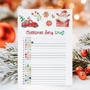 Cartes Pour Fêtes Annuelles Jeu d'émoji de chanson de Noël de Santa