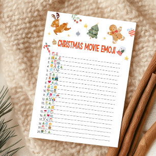 Cartes Pour Fêtes Annuelles Jeu d'emoji de film de Noël