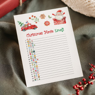 Cartes Pour Fêtes Annuelles Jeu d'émoji de film de Noël de Santa