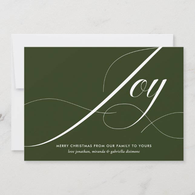 Cartes Pour Fêtes Annuelles Jeu vert moderne Script Noël (Devant)