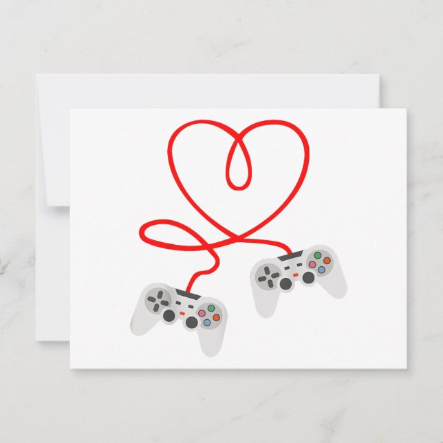Cartes Pour Fêtes Annuelles Jeu Vidéo Valentines Jour T-Shirt Avec Contrôleur (Devant)