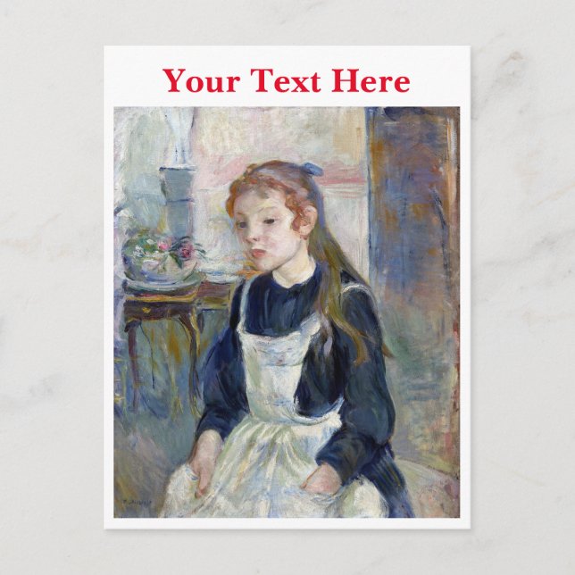 Cartes Pour Fêtes Annuelles Jeune fille avec tablier par Berthe Morisot (Devant)