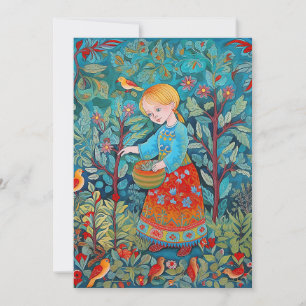 Cartes Pour Fêtes Annuelles Jeune fille guérienne