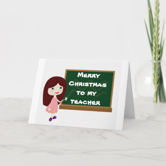 Cartes Pour Fêtes Annuelles "JEUNE NOËL EST SOUHAITÉ" à ENSEIGNANTE (Devant)
