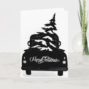 CARTES POUR FÊTES ANNUELLES JEUNE STYLE DE CAMION DE NOËL
