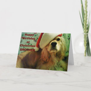 CARTES POUR FÊTES ANNUELLES JEUX "ANNIVERSAIRE DE NOËL" À MON FRÈRE