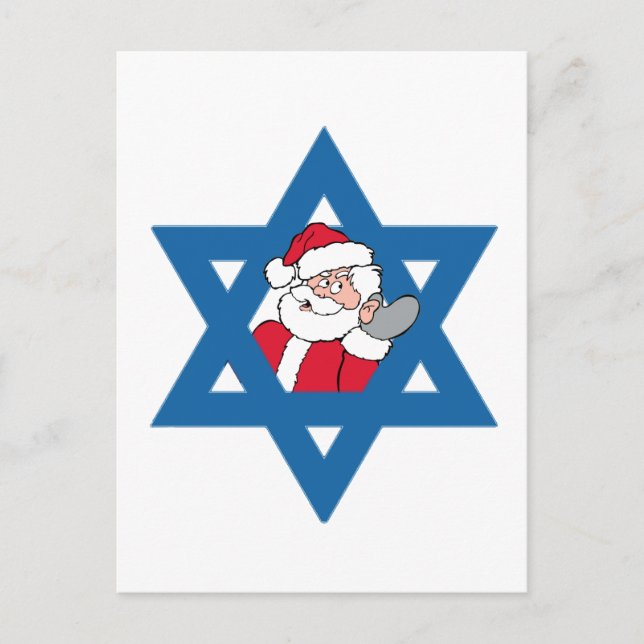 CARTES POUR FÊTES ANNUELLES JEWISH PÈRE NOËL (Devant)